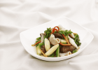Thơm giòn ngồng cải xào bao tử cá cho bữa cơm nhà